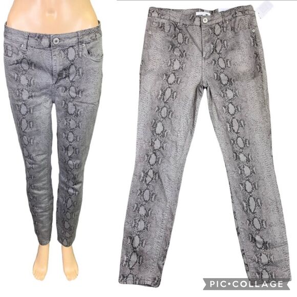 sts blue Womens Denim Skinny Jeans Snake Skin Print Ellie High Rise Gray Sz 30 - Picture 1 of 14